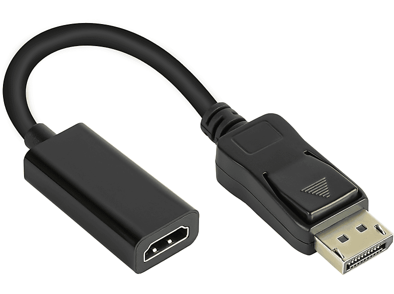GOOD CONNECTIONS m Kontakte, HDMI vergoldete Stecker 20cm, an 0,2 1.2 @30Hz, ca. 4K Displayport, Adapterkabel Buchse, 1.4b