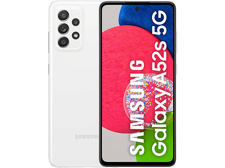 SAMSUNG GALAXY 128GB SIM 5G Dual WHITE GB A52S White 128 Awesome