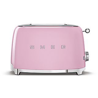 Tostadora - SMEG TSF01PKEU, 950 W, 2 ranuras, 2 rebanadas, Rosa