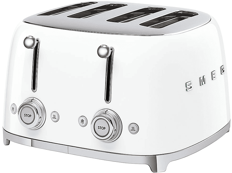 SMEG TSF03WHEU Watt, Schlitze: 4) (2000 Weiß Toaster
