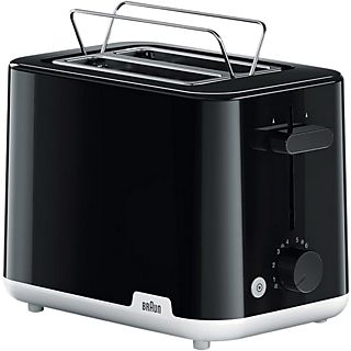 Tostadora - BRAUN HT1010BK, 900 W, 2 ranuras, Negro