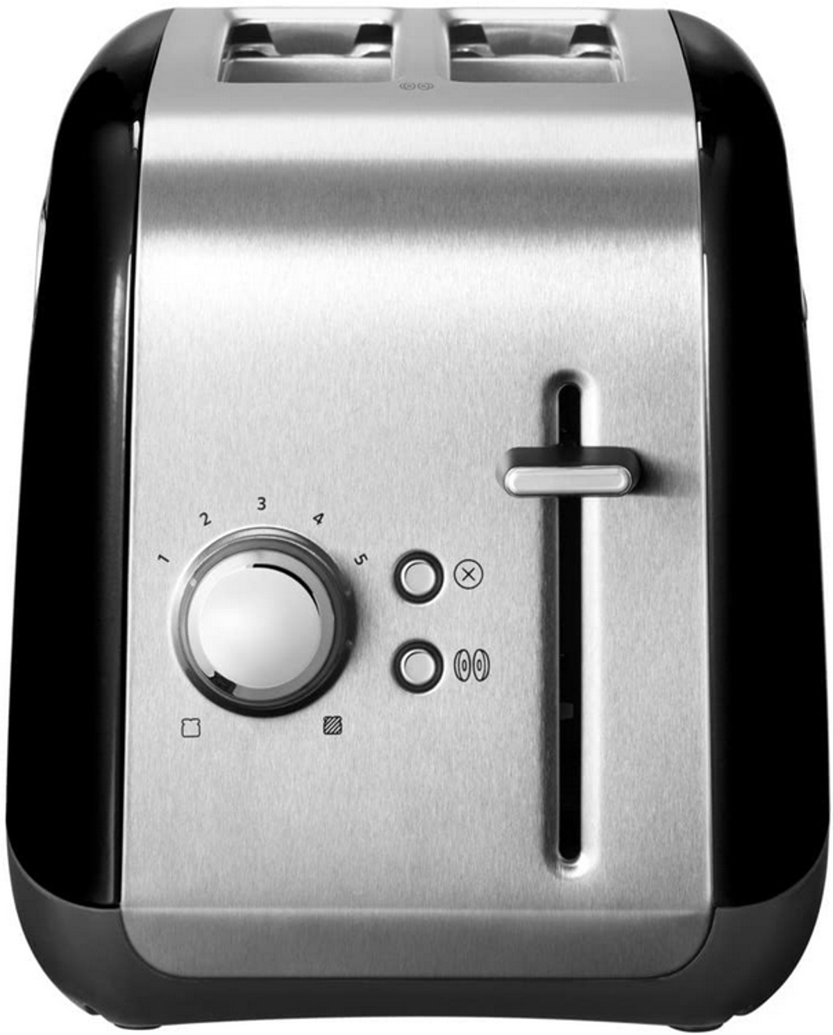 TOSTAPANE KITCHENAID 5KMT2115EOB, 2 fette, 1100W, 5 livelli, funzione riscalda, Potenza 1100 W, Numero di fessure per tostare 2, Livelli di tostatura Controllo di doratura della crosta variabile , Sistema di sollevamento, Funzione scongelamento, Raccoglitore briciole, Nero, Argento