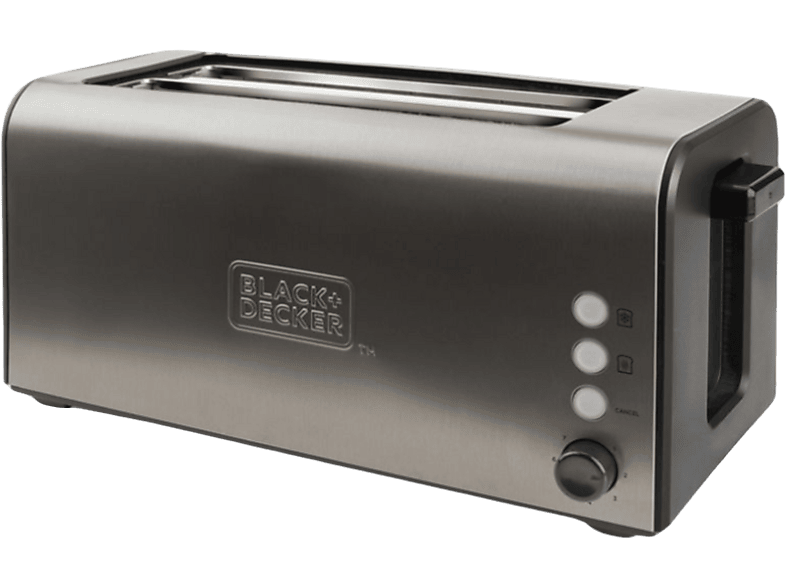 BLACK+DECKER BXTO1500E - LANGSCHLITZTOASTER Toaster Edelstahl/Schwarz (1500 Watt, Schlitze: 2)