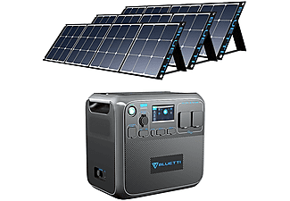 BLUETTI AC200P and 3Pcs SP120 120W Solarpanel Solargenerator Stromgenerator flexibel wasserdicht MPPT Mono Energiestation 2000 Wh Schwarz