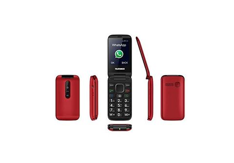 Teléfono Móvil Telefunken S460 para Personas Mayores/ Rojo