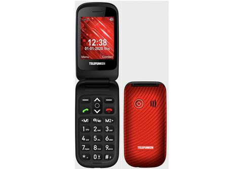 Teléfono Móvil Telefunken S450 Para Personas Mayores/ Rojo con