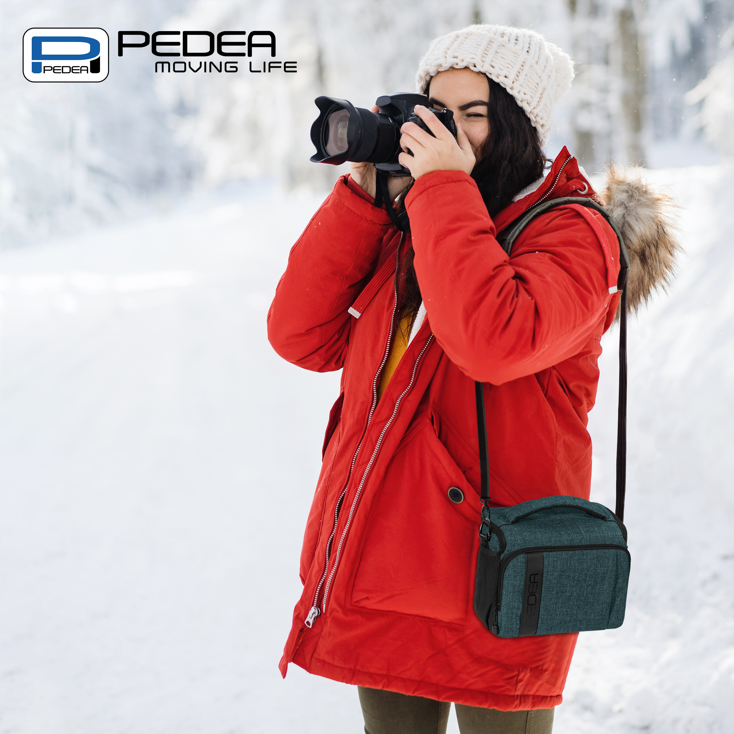 PEDEA Kameratasche mit Gr. XL Displayschutzfolie Petrol \