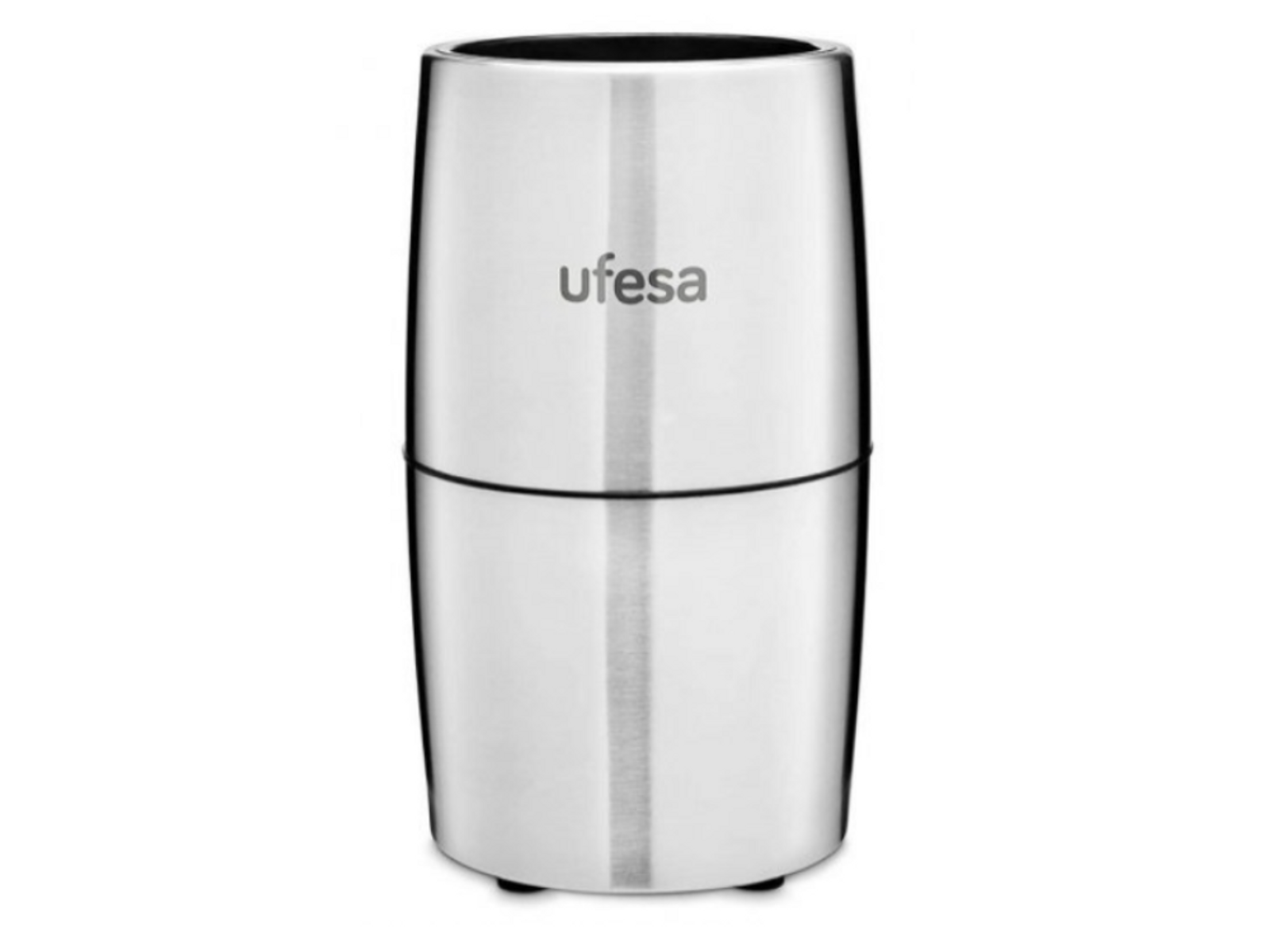 Cylindryczne wiadro na lód ze stali nierdzewnej z marką 'ufesa'.