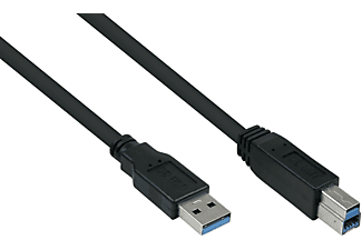 KABELMEISTER Stecker A an Stecker B,Premium, AWG28 / AWG24, UL, KUPFER, schwarz USB 3.0 Kabel