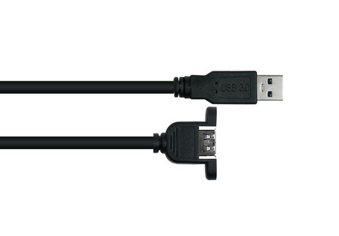 KABELMEISTER Stecker A an Buchse A,Premium, AWG28 / AWG24, UL, KUPFER,  schwarz USB 3.0 Einbau-Verlängerung