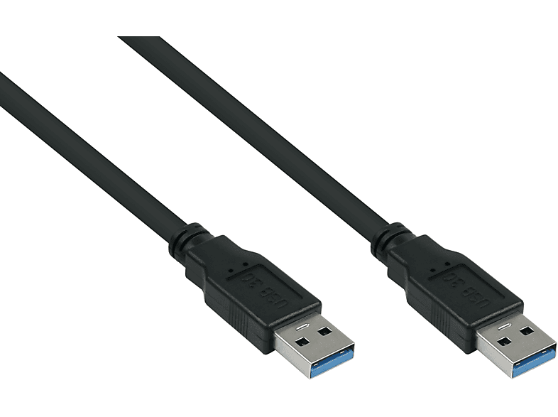 KABELMEISTER Stecker A an Stecker A,Premium, AWG28 / AWG24, UL, KUPFER, schwarz USB 3.0 Kabel