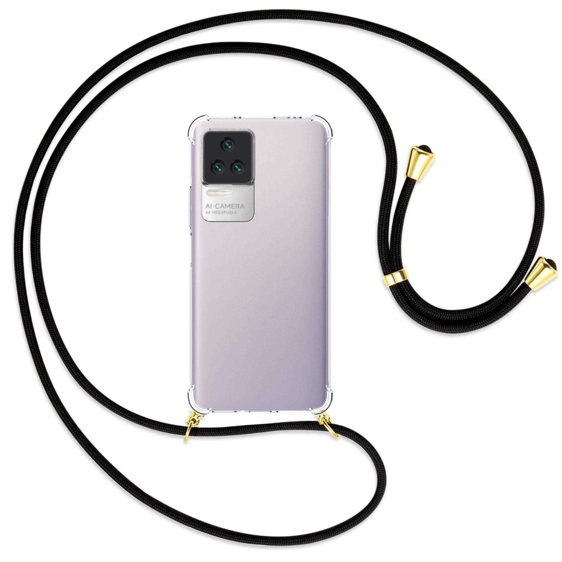 F4 5G, MORE Kordel, Umhänge-Hülle / ENERGY Gold Backcover, Poco mit Xiaomi, Schwarz MTB