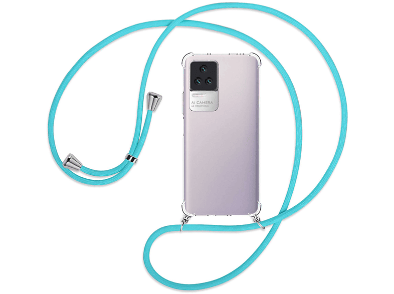 5G, Türkis ENERGY Backcover, mit F4 MORE Silber MTB Umhänge-Hülle Xiaomi, / Kordel, Poco