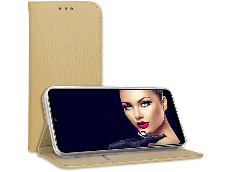 MTB MORE ENERGY Smart Magnet Klapphülle, Bookcover, Samsung, Galaxy M51, Gold