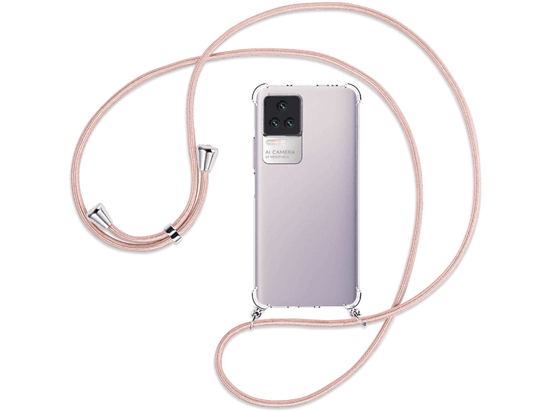 MTB MORE ENERGY Silber Poco / mit Backcover, Umhänge-Hülle F4 Xiaomi, 5G, Kordel, Rosegold