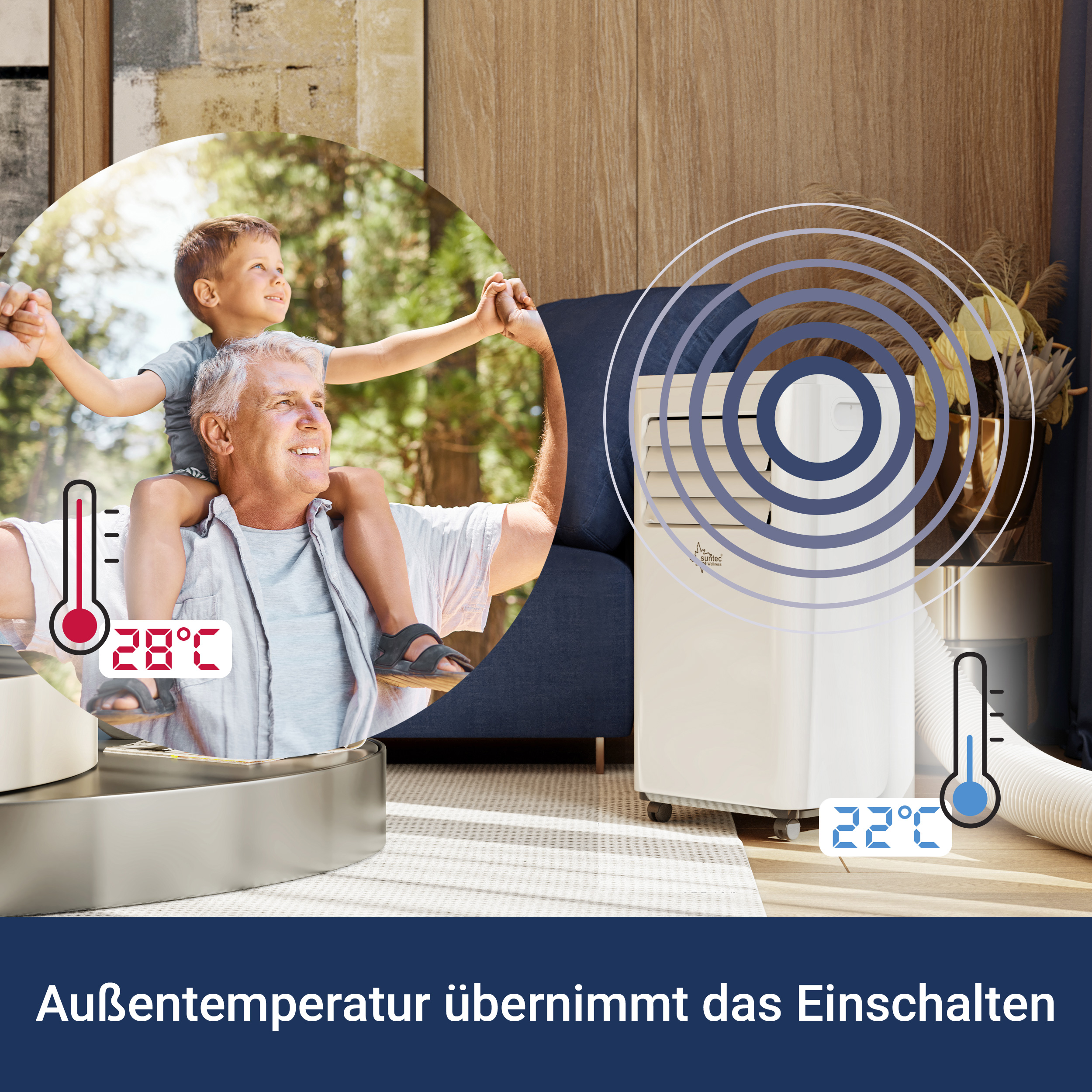 Impuls (Max. Klimagerät 2.0 R290 EEK: 25 mobiles APP A) Weiß Eco SUNTEC m², Raumgröße: