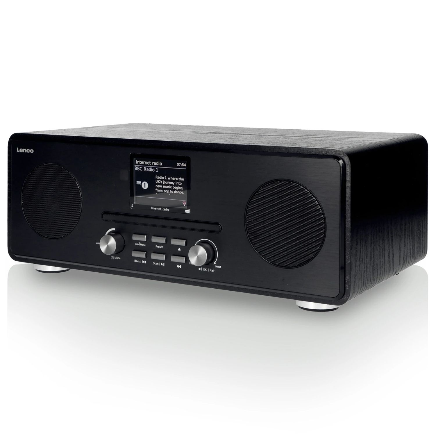 LENCO DIR-260BK Internetradio schwarz DAB+, Bluetooth, DAB+, AM, Radio, Multifunktionsradio, DAB, Internet FM, FM