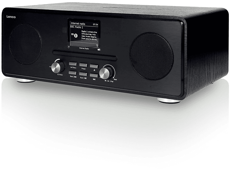 LENCO DIR-260BK Internetradio schwarz DAB+, Bluetooth, DAB+, AM, Radio, Multifunktionsradio, DAB, Internet FM, FM