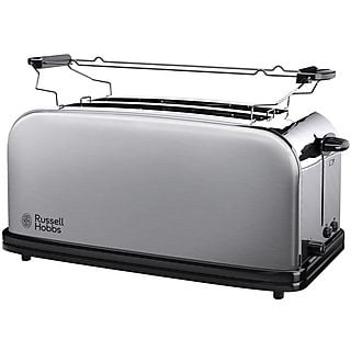 Tostadora - RUSSELL HOBBS 23610-56, 1600 W, 2 ranuras, 4 rebanadas, 6 niveles tostado, Plata