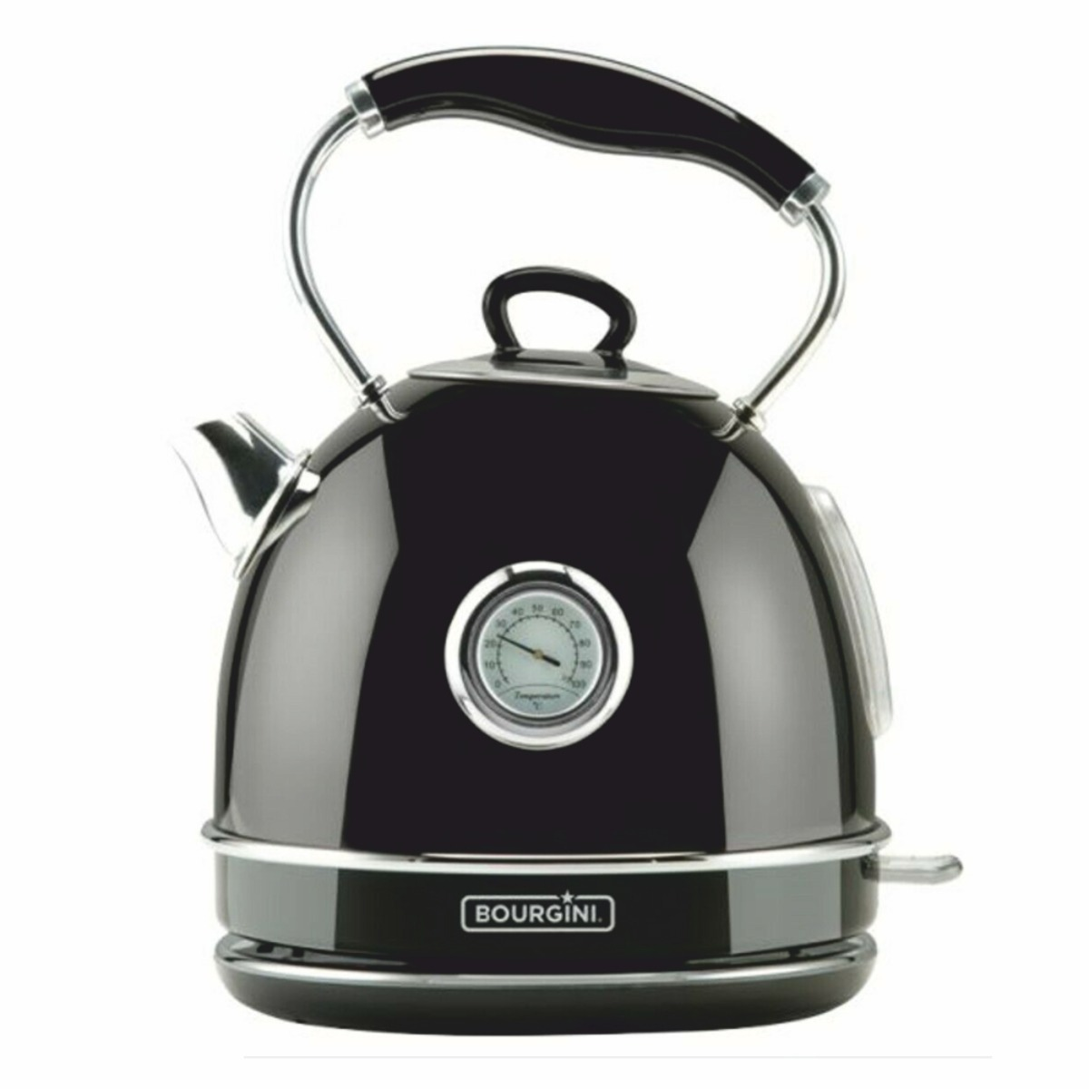Hervidor de agua - Kettle retro BOURGINI, 2200 W, Negra