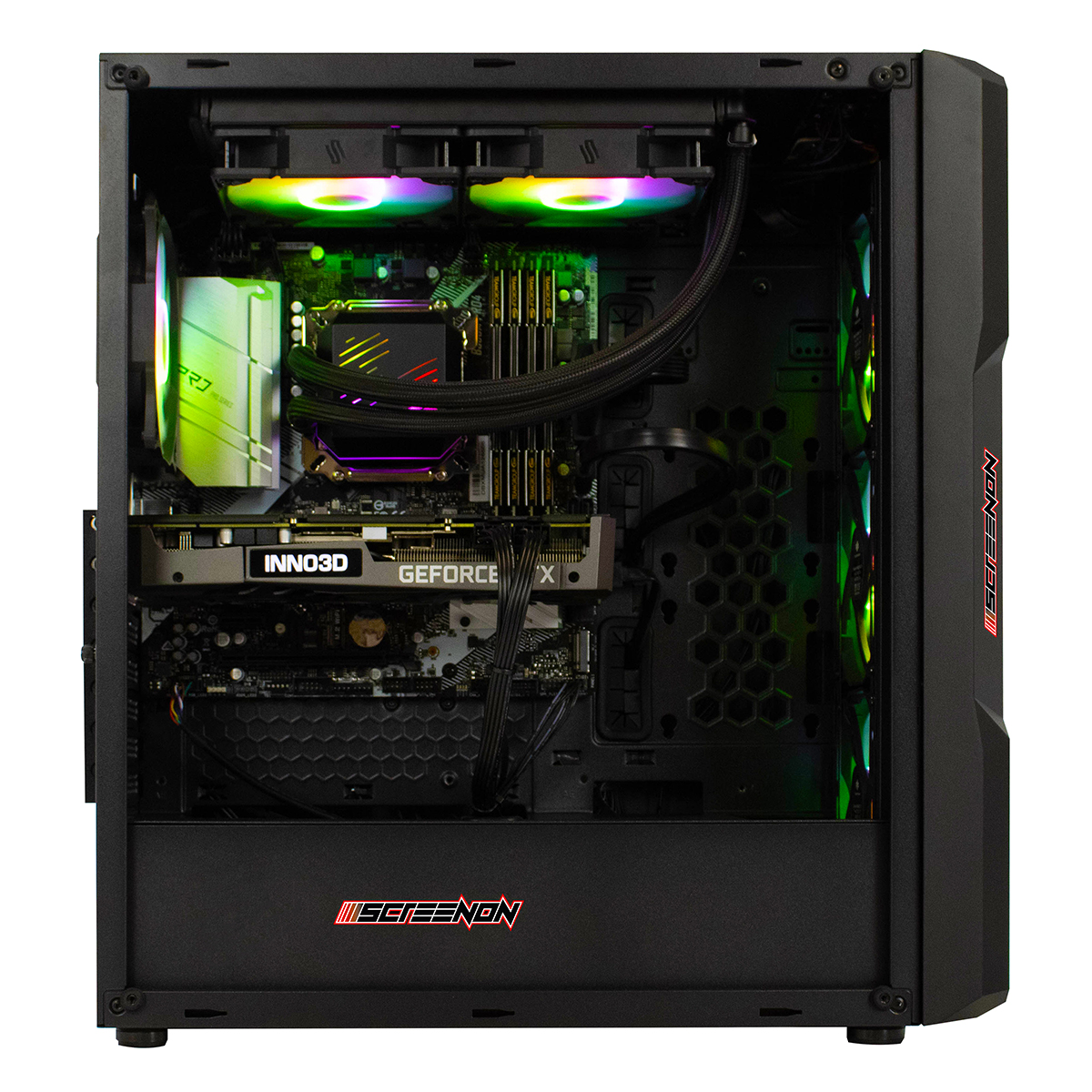 SCREENON Gamer RTX™ 7 GB 11 Windows PC mit 480 High-End PC TB GB SSD, RAM, 3060, GB GeForce - HDD, 16 NVIDIA AMD Pro, Y52184, Gaming 1 Prozessor, 12 Ryzen™