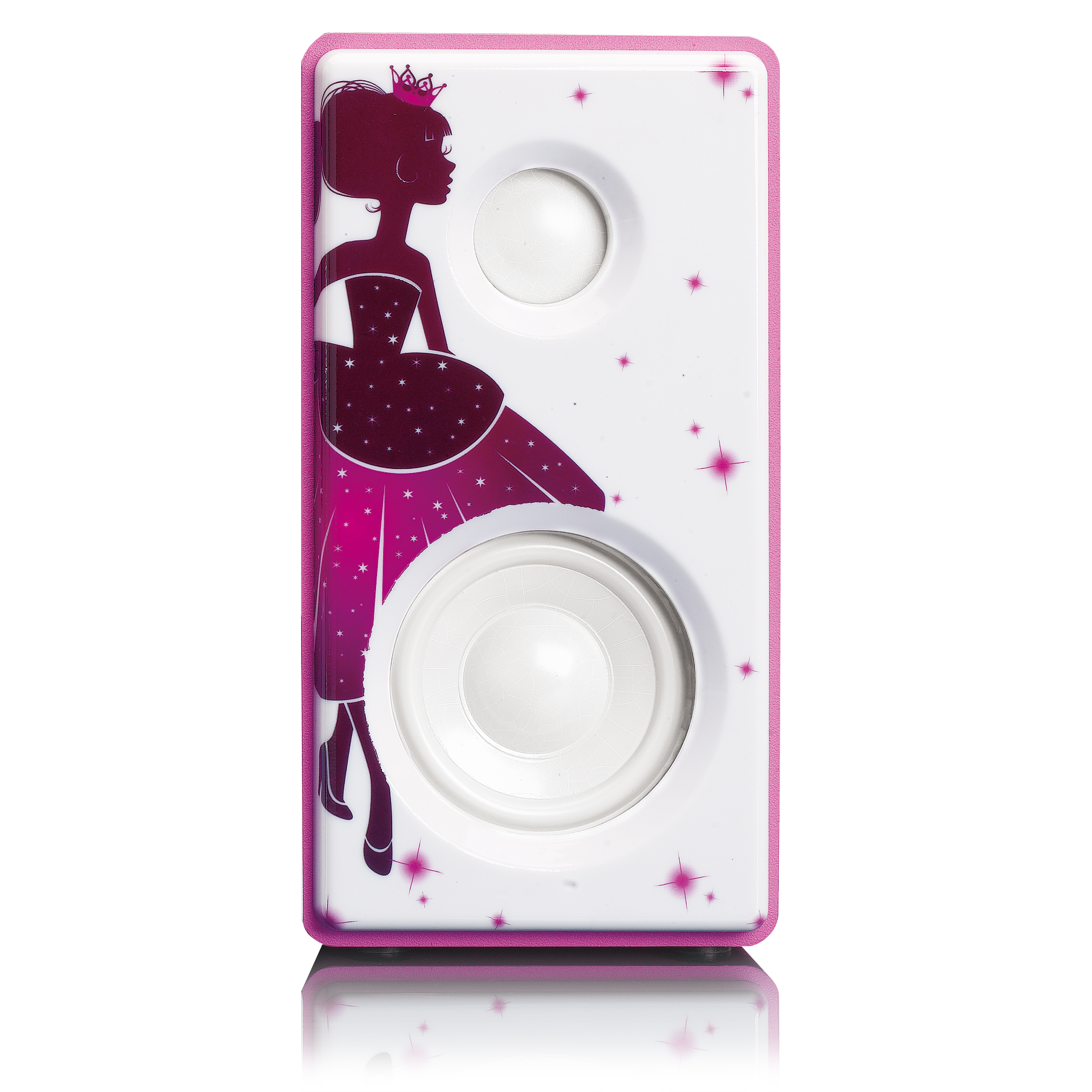 mit Bluetooth, - Weiß-Pink LENCO MC-020 Mikro Princess USB FM, Radio, Radio, Stereoanlage Bluetooth®, FM, - und AUX-Eingang
