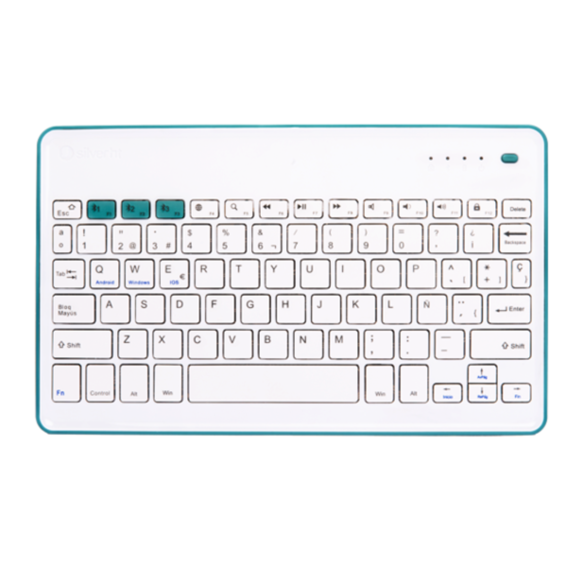 Teclado inalambrico - Wireless Silver HT, 1, Blanco