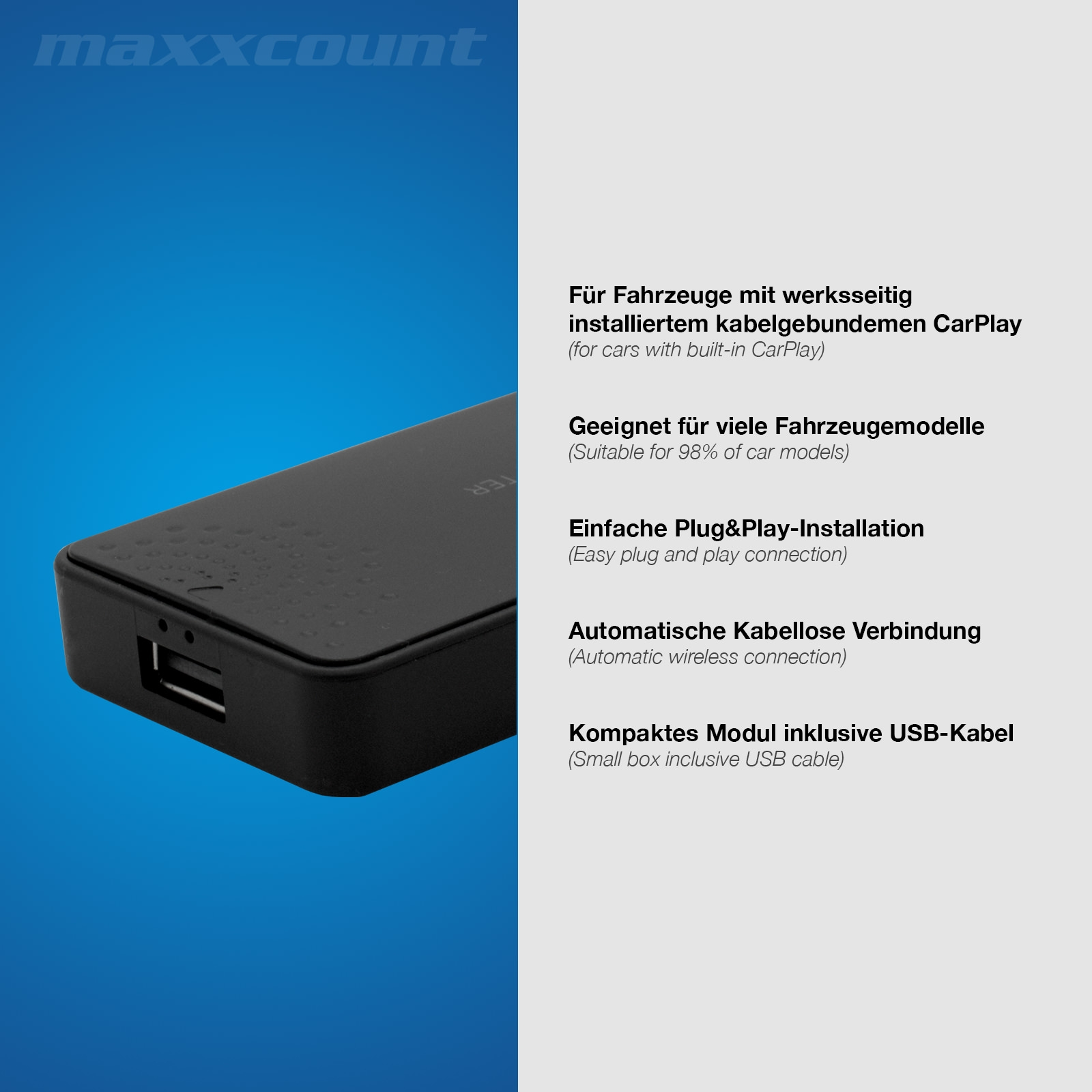 MAXXCOUNT Wireless Carplay-Adapter 2.0