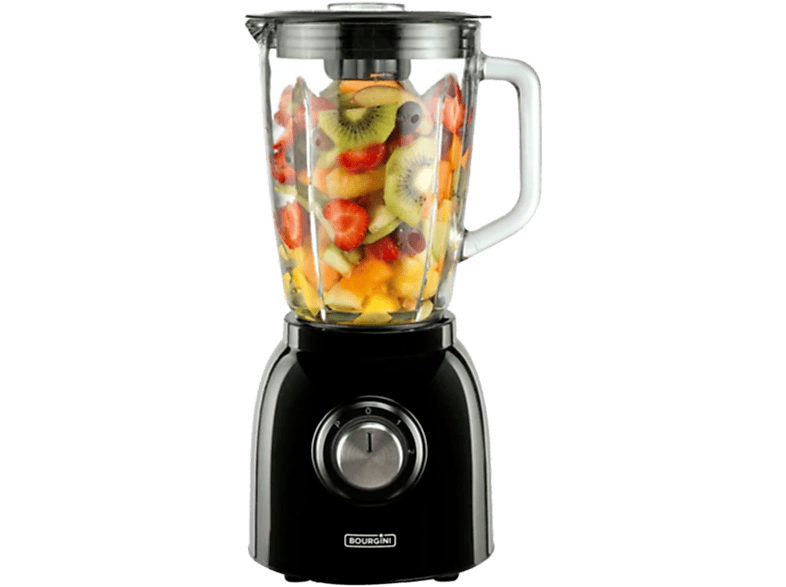 BOURGINI Nostalgischer Standmixer Schwarz (600 Watt, 1.5 l)