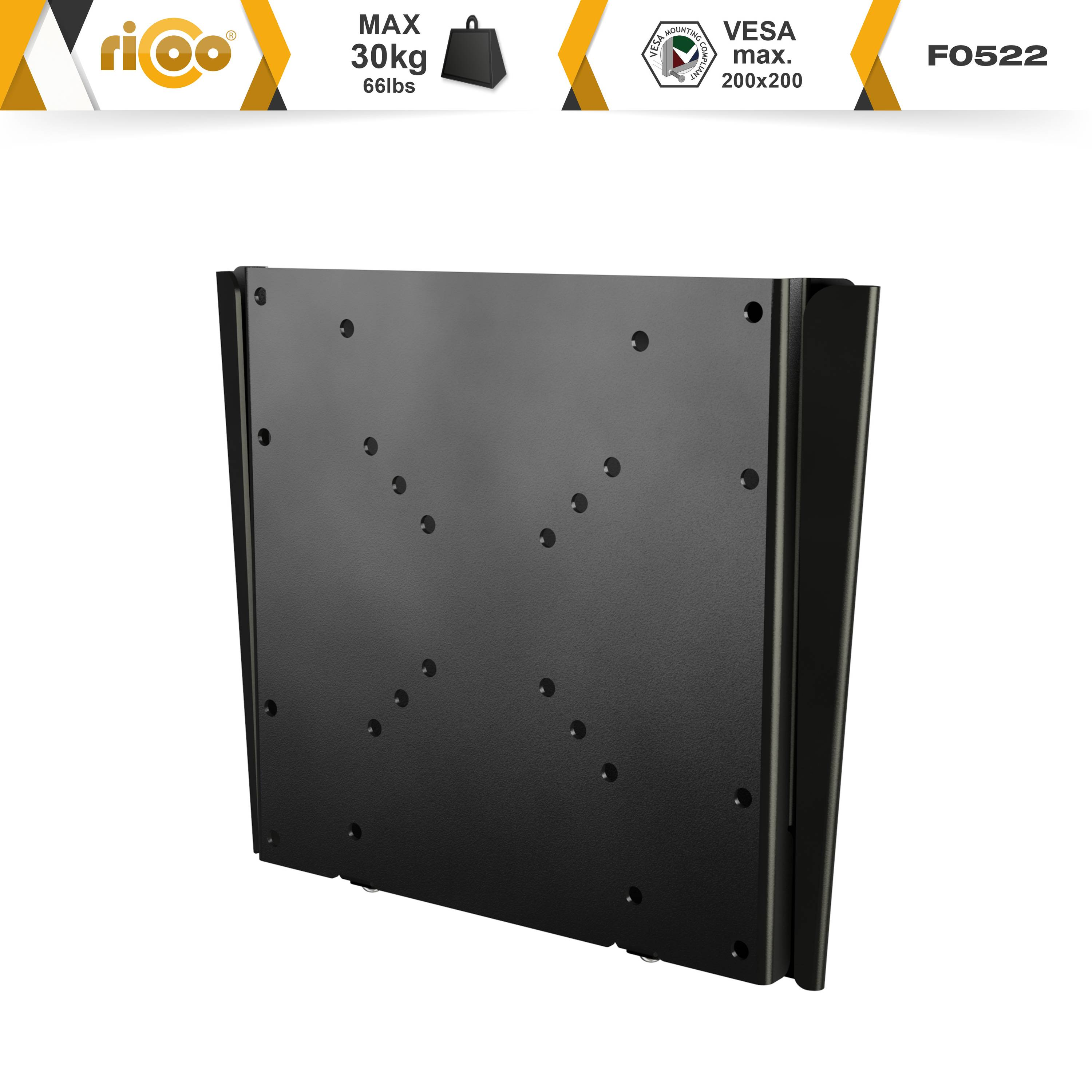 Halterung flach Bildschirm für VESA Wandhalterung, Schwarz curved RICOO bis x 200 TV 200 auch Fernseher F0522 universal Wand