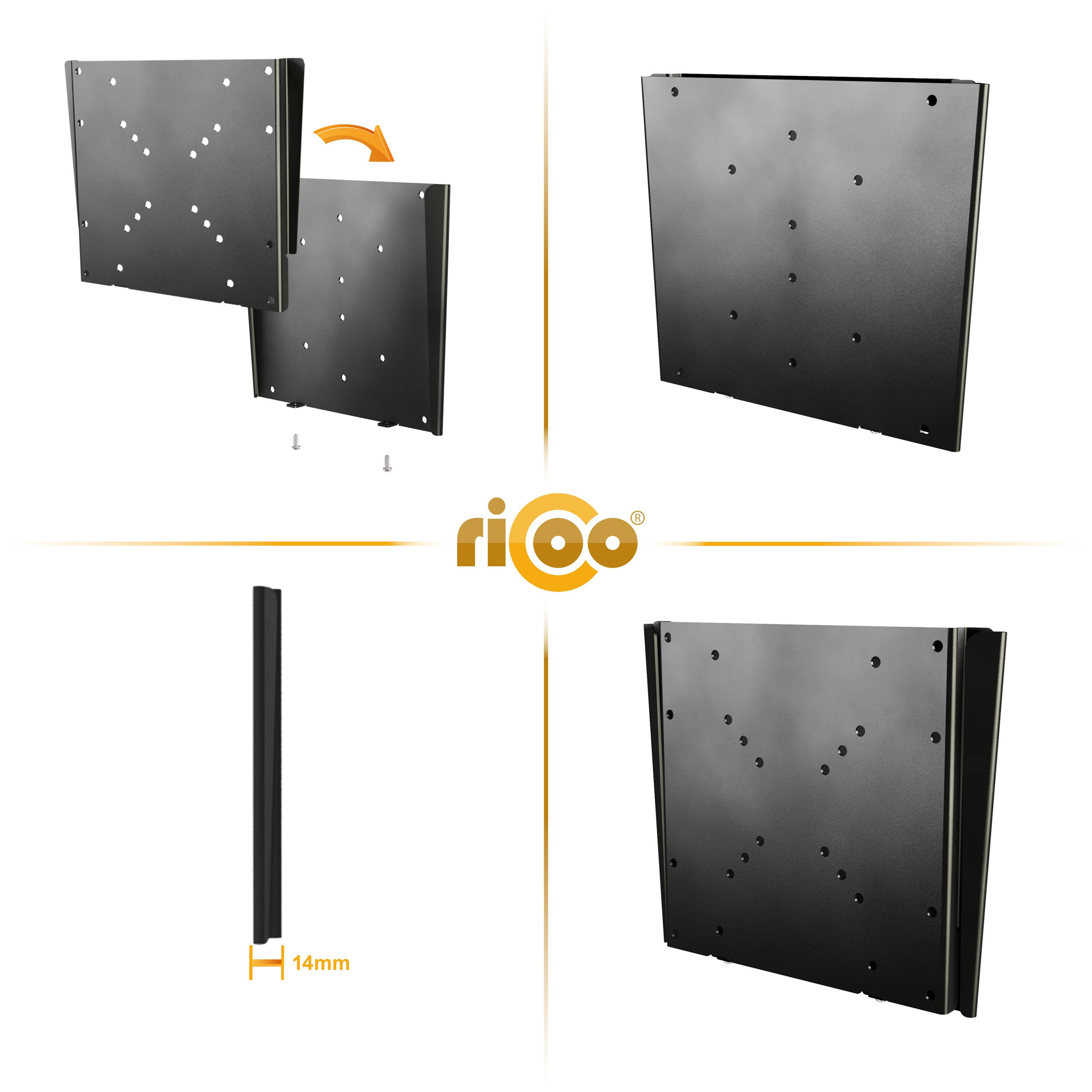 Halterung flach Bildschirm für VESA Wandhalterung, Schwarz curved RICOO bis x 200 TV 200 auch Fernseher F0522 universal Wand