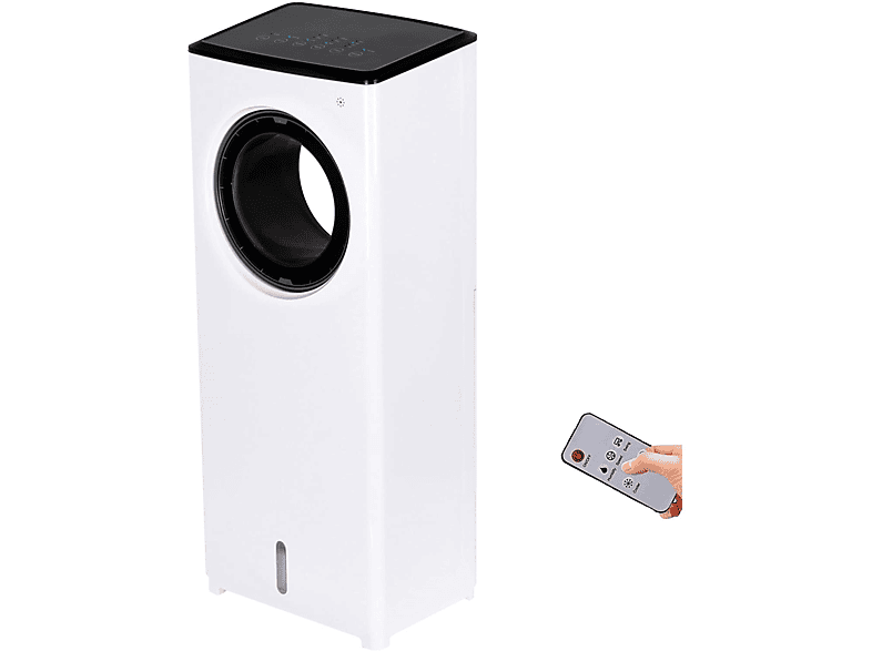 JUNG BLADELESS Aircooler Klimagerät mit Wasserkühlung, Inkl. Fernbedienung + Timer Weiß (Max. Raumgröße: 40 m², EEK: A+) | Klimagerät Mobil