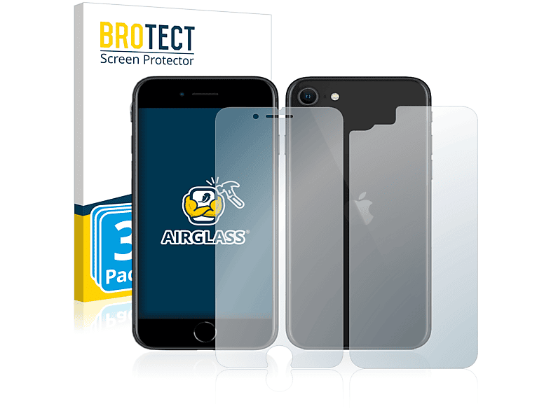 BROTECT 3x Airglass klare Schutzfolie(für Apple iPhone SE 2 2020)
