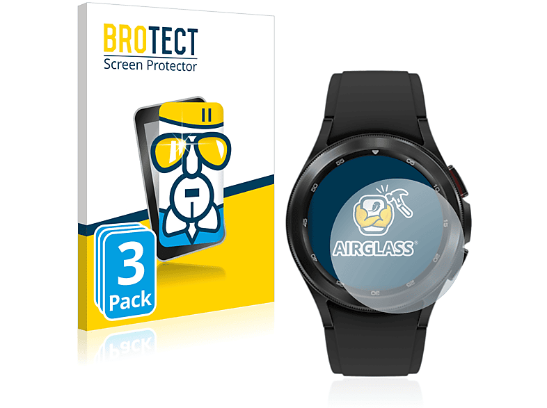 BROTECT 3x Airglass klare Schutzfolie(für Samsung Galaxy Watch 4 Classic (42mm))