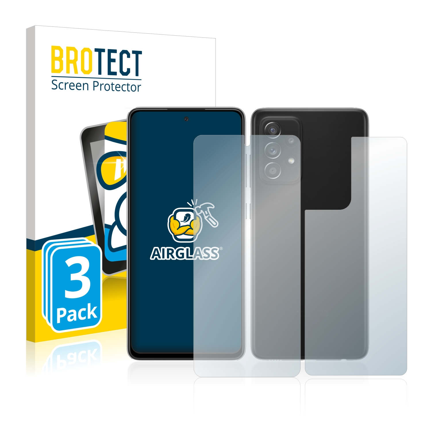 BROTECT 3x Airglass Galaxy Samsung klare A52s Schutzfolie(für 5G)