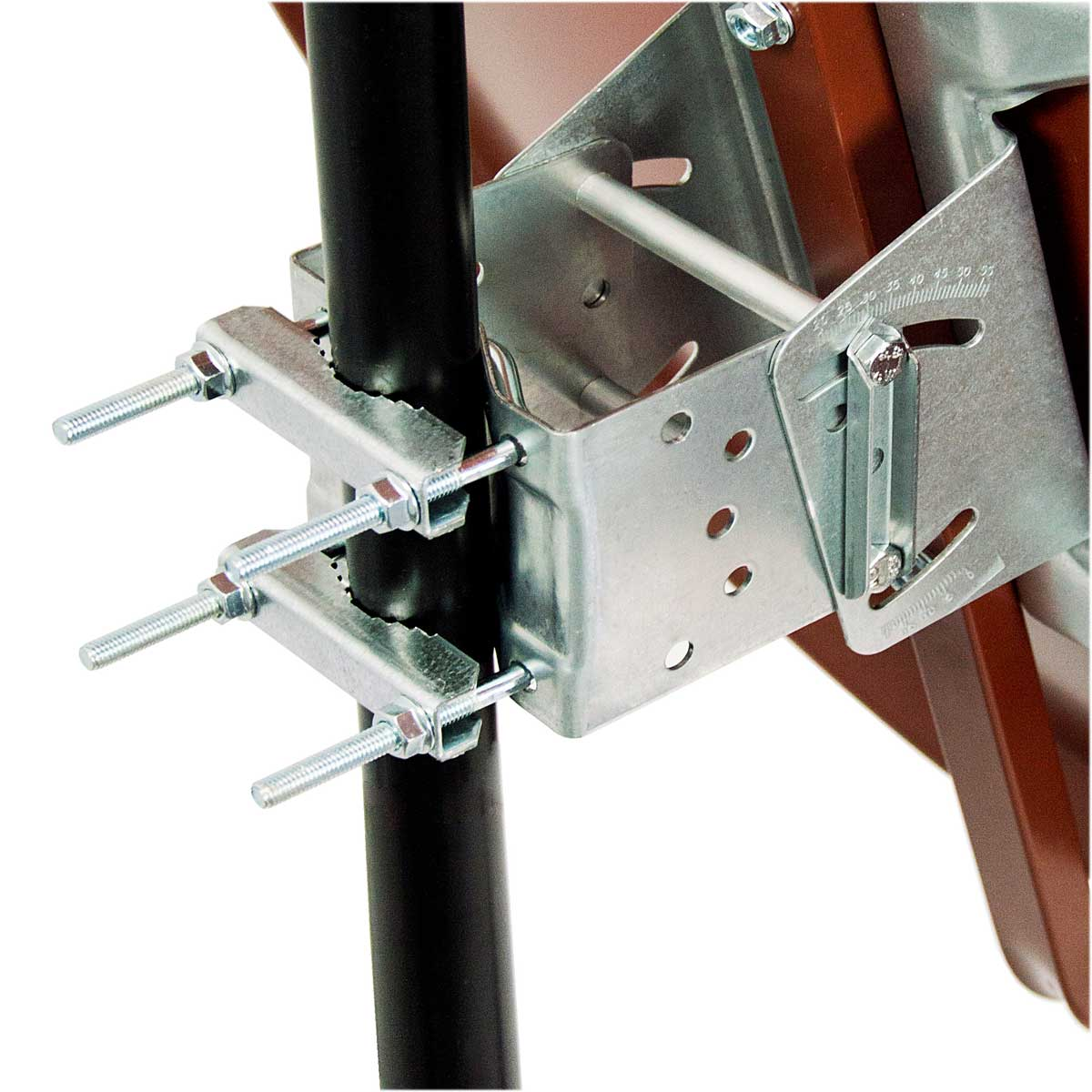 PREMIUMX SAT Ziegelrot 8x Sat Stahl Quad Quad Anlage F-Stecker LNB cm, (100 Anlage 100cm Antenne LNB)