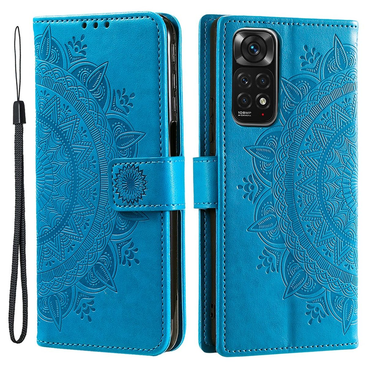 Poco Mandala Blau / Bookcover, Muster, Note Klapphülle 4G Note Pro, 11 4G mit 11S COVERKINGZ / M4 Redmi Xiaomi,