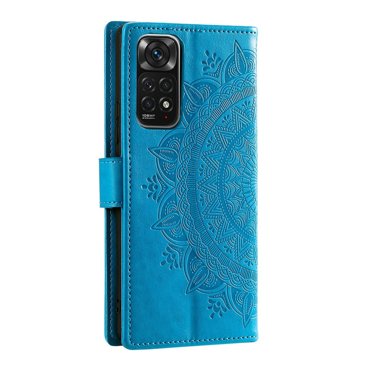 COVERKINGZ Klapphülle mit Mandala Note Muster, / 11 Pro, Redmi Bookcover, Note Xiaomi, Blau 11S M4 Poco 4G / 4G