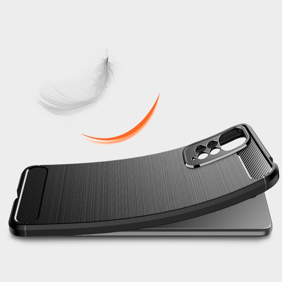 COVERKINGZ Handy Case Xiaomi, Note 4G/5G, Carbon Backcover, Pro Redmi Schwarz im 11 look