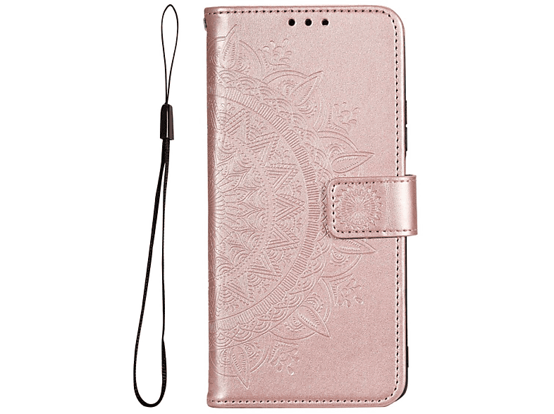 COVERKINGZ Klapphülle mit A03, Galaxy Bookcover, Muster, Rosegold Samsung, Mandala