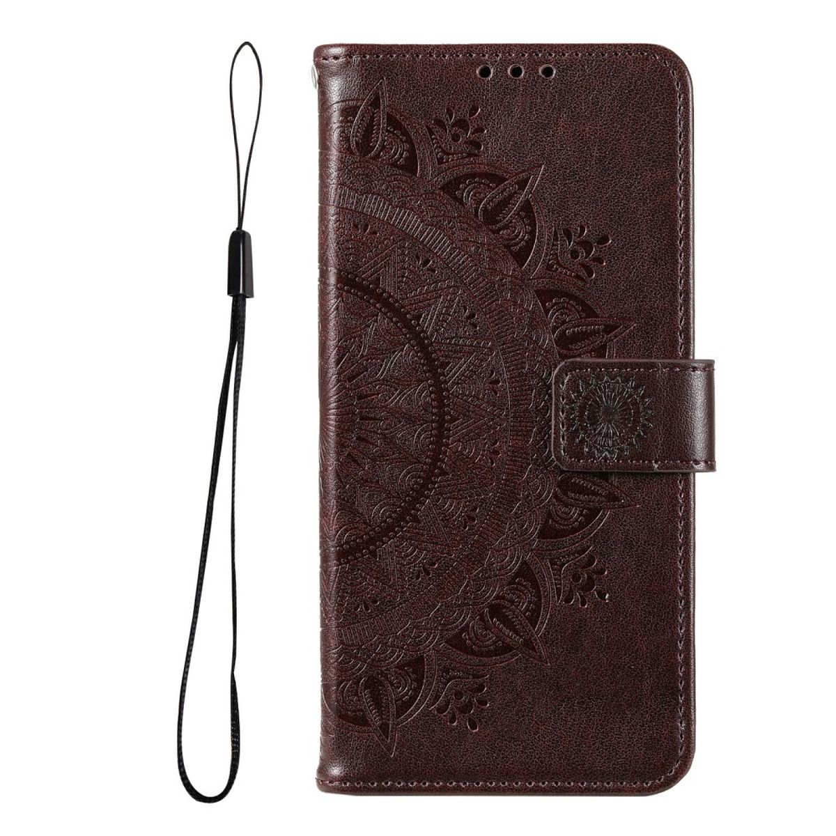 Klapphülle mit Muster, Mandala Bookcover, COVERKINGZ Galaxy Braun Samsung, A03,