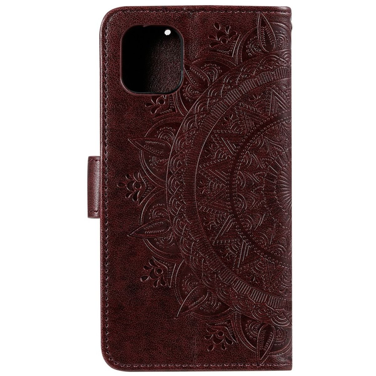 A03, Klapphülle Bookcover, Galaxy Braun Mandala mit Samsung, COVERKINGZ Muster,