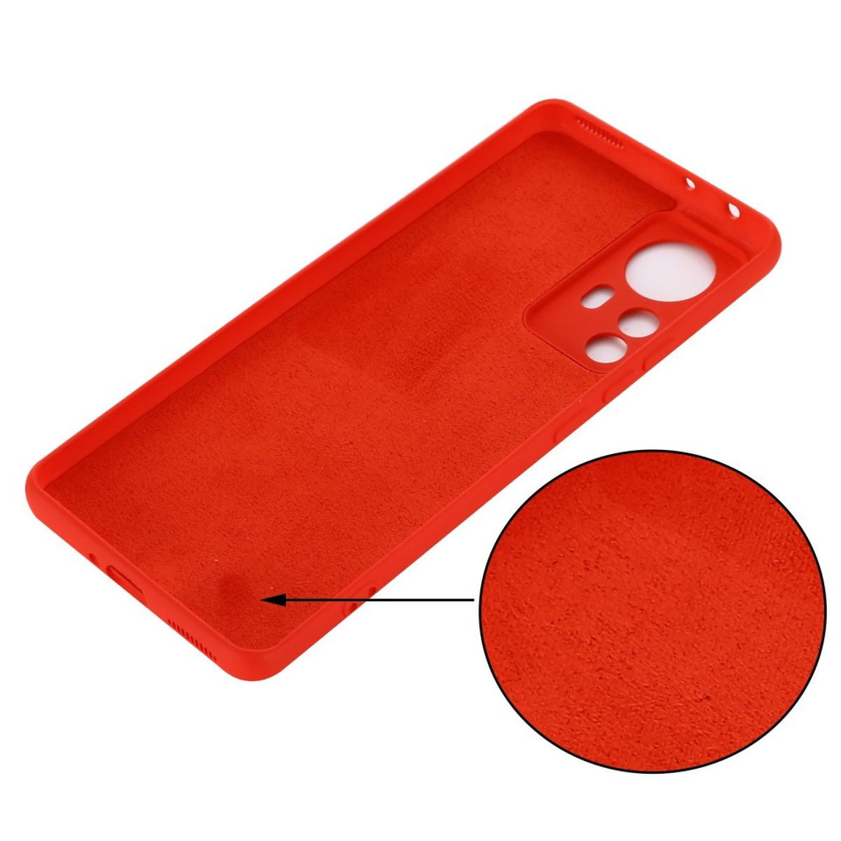 COVERKINGZ Handycase aus Silikon, Backcover, Xiaomi, 12 Pro, Rot
