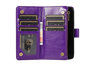 CASEONLINE Zipper 9-karten, Bookcover, Apple, iPhone 12 Pro, Violett