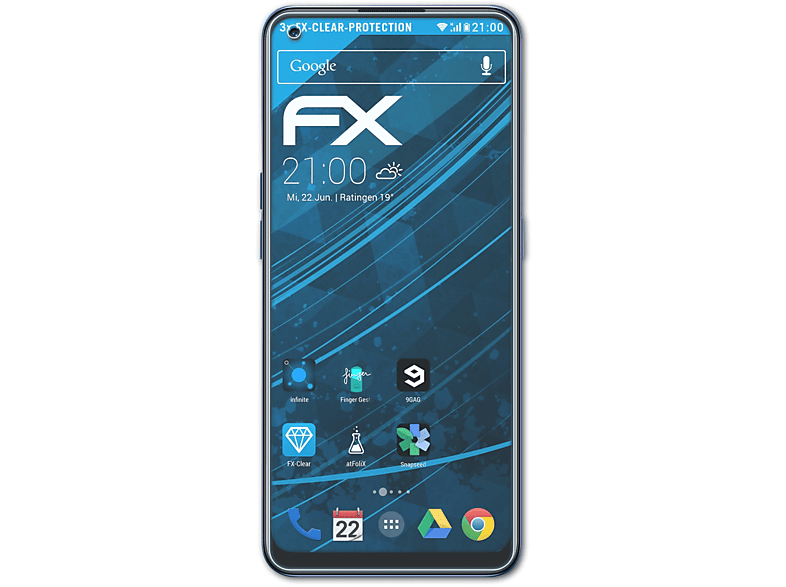 ATFOLIX 3x FX-Clear Displayschutz(für Oppo X5 Find Lite)