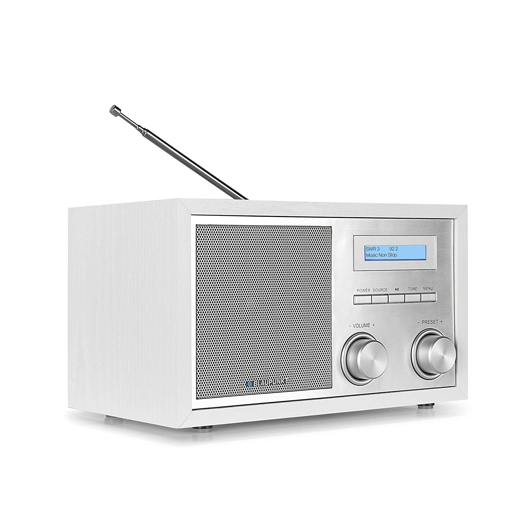 RXD B-Ware mit Weiß/Silber DAB+| 180 RDS Tuner, BLAUPUNKT Tuner, Bluetooth, Nostalgieradio FM, PLL Retro-Radio, DAB+,