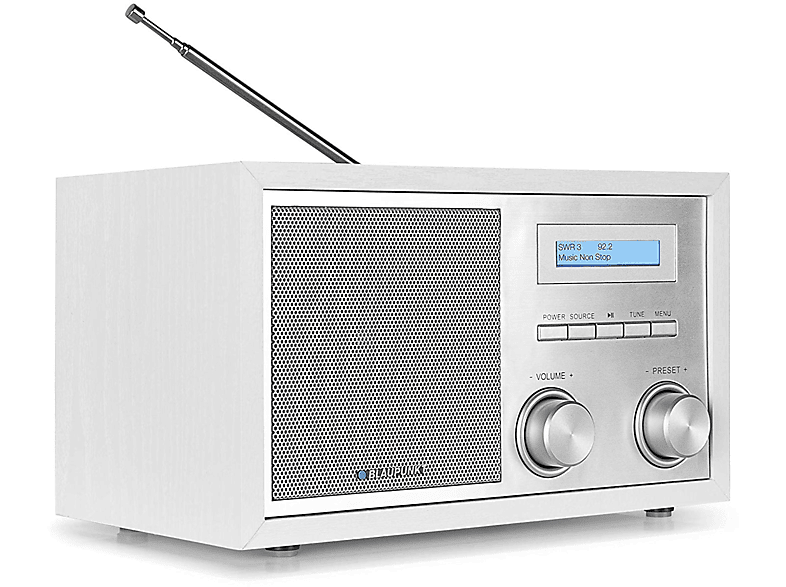 BLAUPUNKT Nostalgieradio mit DAB+| RXD 180 B-Ware Retro-Radio, PLL Tuner, RDS Tuner, FM, DAB+, Bluetooth, Weiß/Silber | Radiogeräte