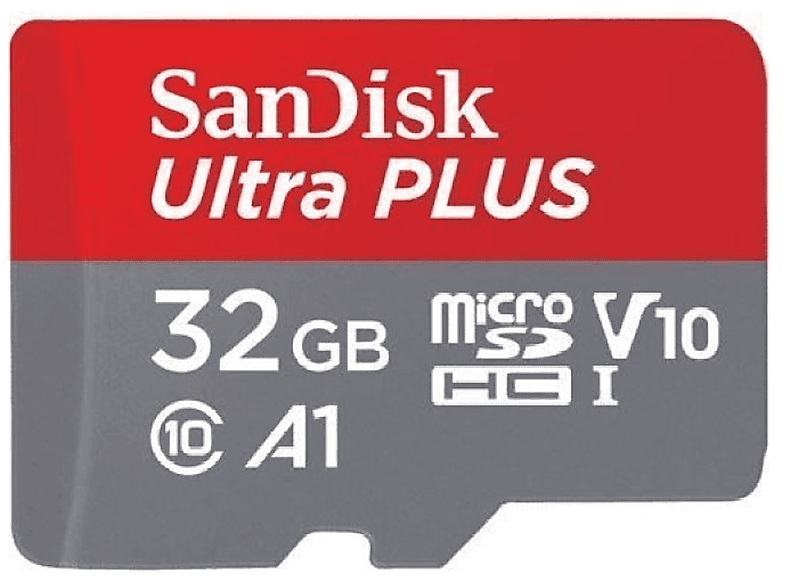SANDISK SDSQUB3-032G-GN6MA MSDHC ULTRA PLUS 32GB, Micro-SDHC Speicherkarte, 32 GB, 130 MB/s