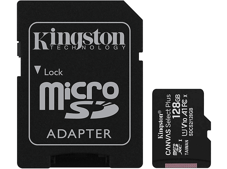 KINGSTON SDCS2/128GB, Micro-SD, Micro-SDXC SD Karte, 128 GB, 100 MB/s