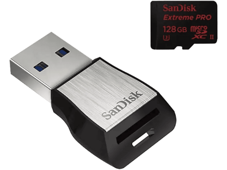Speicherkarte, 128GB,UHS-II, GB, 275 SANDISK EX.PRO MSDXC Micro-SDXC 128 MB/s 173319 microSDXC